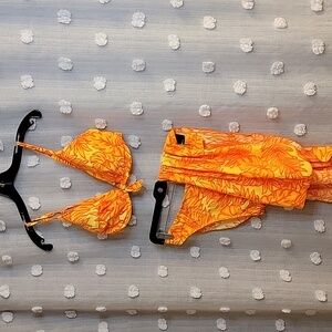 Vintage 80's / 90's High Cut Carabella Bikini with Sarong Size L